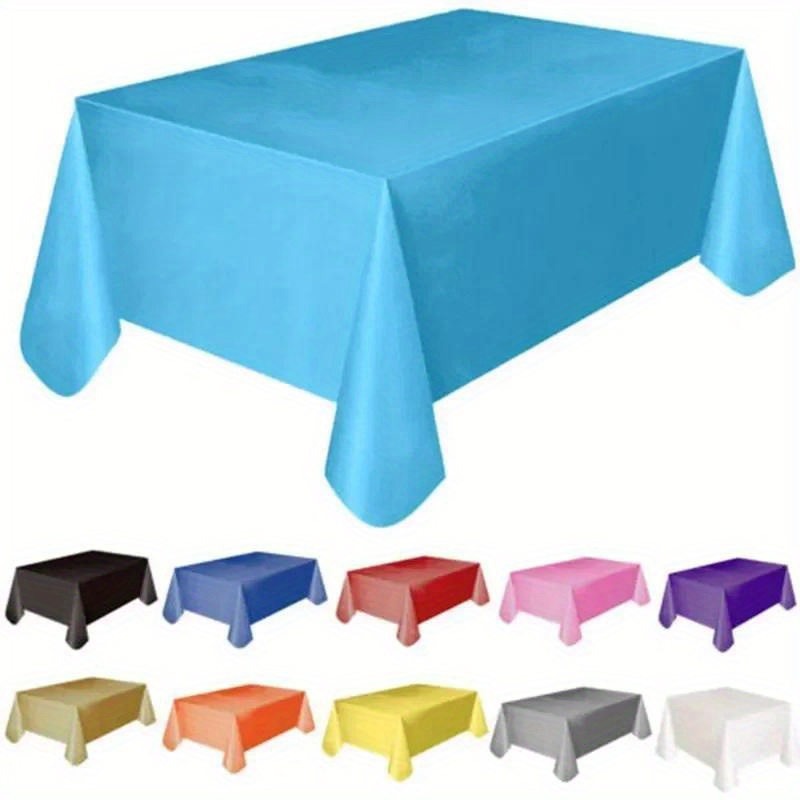 

1pc, Disposable Solid Color Peva Material Thickened And Enlarged Tablecloth, 137x183cm Solid Color Tablecloth For Party Decoration