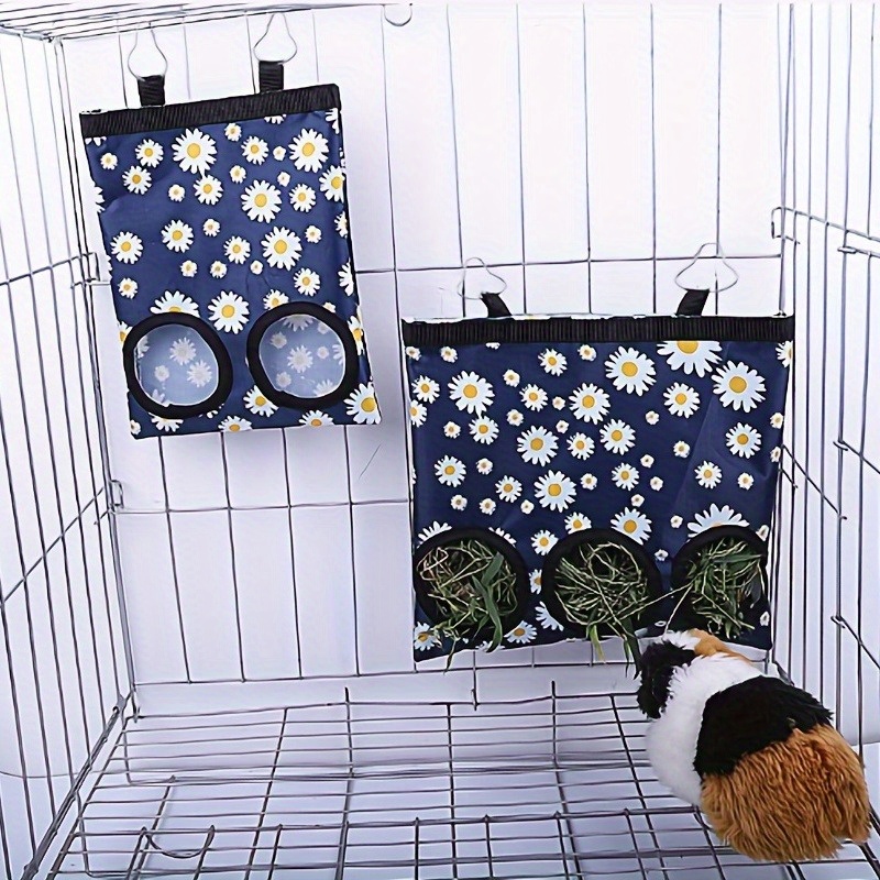

1pc, Small Pet Hay Feeding Bag, Hanging Feeder For Chinchilla, Rabbit And Hamster, Durable Fabric Dispenser With Viewing Windows, Storage Manager For Cage Accessories