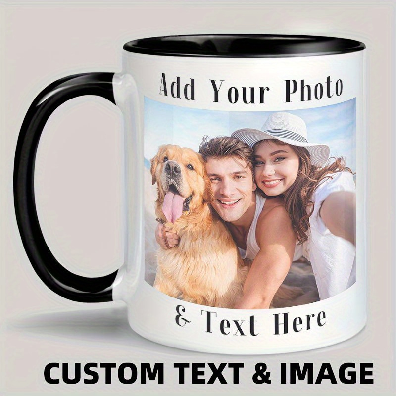 

1pc Custom Photo Coffee Mug, 11oz Personalized Mug Picture, Text, Name - Gifts For Boyfriend, Girlfriend, Best Friend, Thanksgiving Day, Christmas Gifts, Taza Personalizadas
