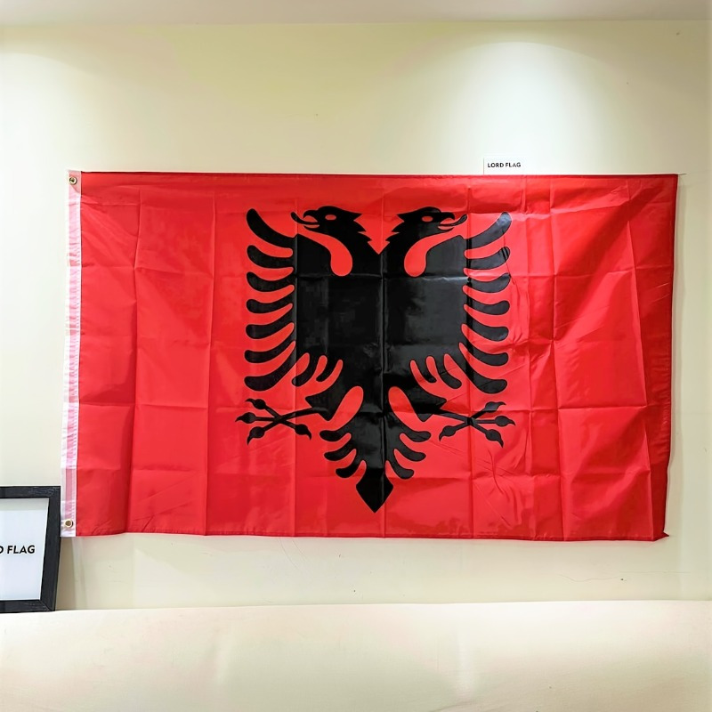 

1pc, Double Print 3x5 Foot High Quality Albanian Eagle Flag, Home Decor, Outdoor Decor, Yard Decor, Garden Decorations