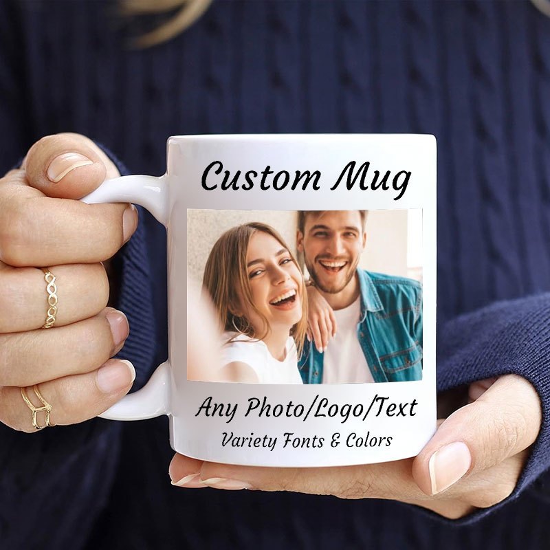 

Tasse Personnalisée Pour Couple, 1 Pièce, 11 Oz, Avec Photo, Texte, Prénom - Cadeaux Pour Petit Ami, Petite Amie, Saint-Valentin, Thanksgiving, Noël