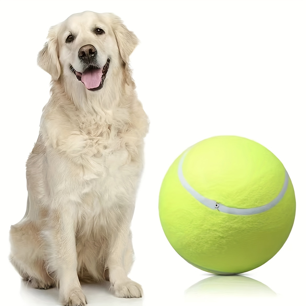 

1pc 24cm/9.5in Large Size Inflatable Tennis Dog Chew Toy, Interactive Toy For Medium Large Dog Interactive Training Supplies
