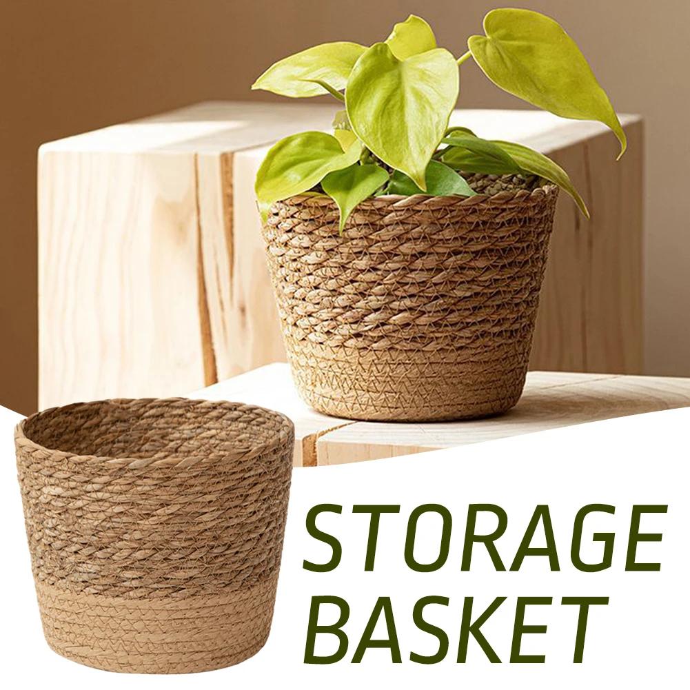 

1 Pack, Handmade Seagrass Woven Planter Baskets, Rustic Vintage Style Decorative Flower Pots, Garden Storage Containers, Indoor Outdoor Use, Various Sizes (11x10.5cm & 15x14cm)