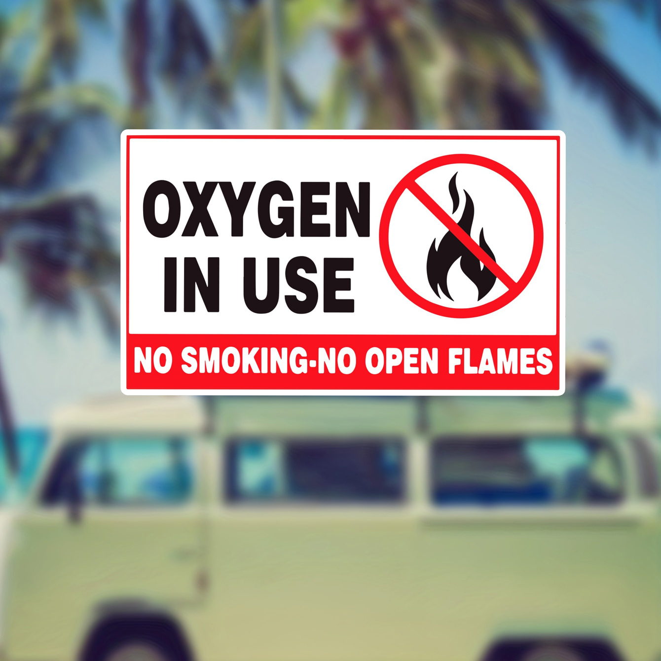 

Oxygen In Use Sign Self Adhesive Vinyl Window Bumper Sticker Decal For Car Truck Van Suv Window Wall Boat Cup Tumblers Laptop Or Any Smooth Surface