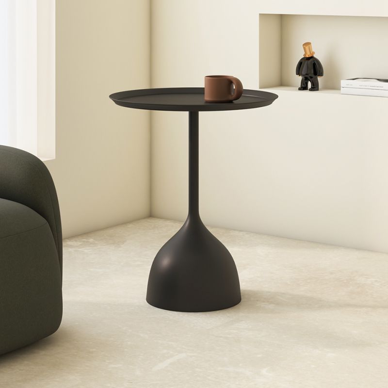 Sleek Black Minimalist Side Table Versatile Metal Coffee - Temu