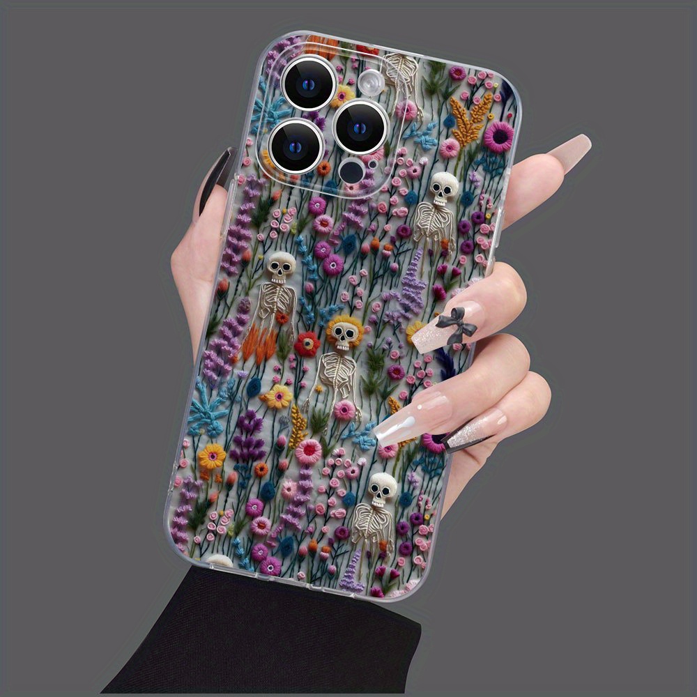 

The Flower And The Pattern Mobile Phone Case Full-body Protective Shockproof Tpu Soft Case For Men/women For 15/14/13/12/11/xs/xr/x/8/7/se2/se3/plus/pro Max