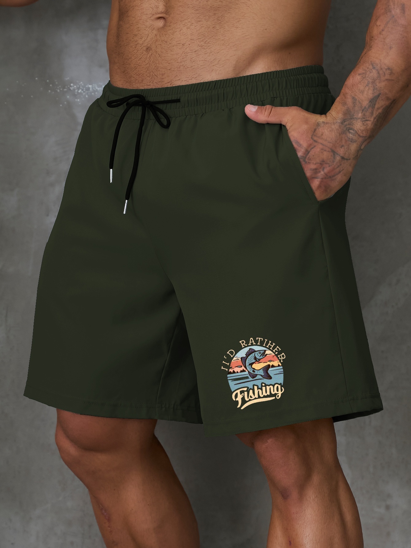 shorts casuales hombres talla estampado pesca Temu Peru