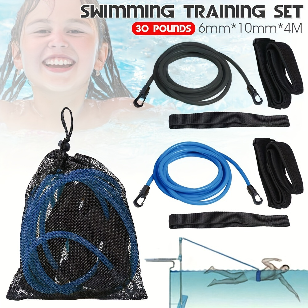 

1pc Swimming Resistance Belt, Adjustable Swimming Training Straps, Elastic Resistance Bands, Swimming Training Device