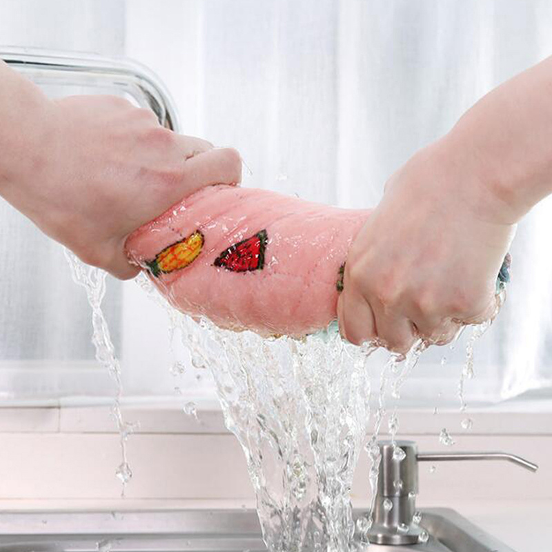 5pcs Super Absorbent Kitchen Dishcloths - Reusable, Quick-Dry Towels for Efficient Cleaning