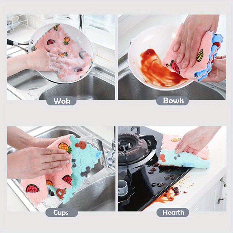 5pcs Super Absorbent Kitchen Dishcloths - Reusable, Quick-Dry Towels for Efficient Cleaning