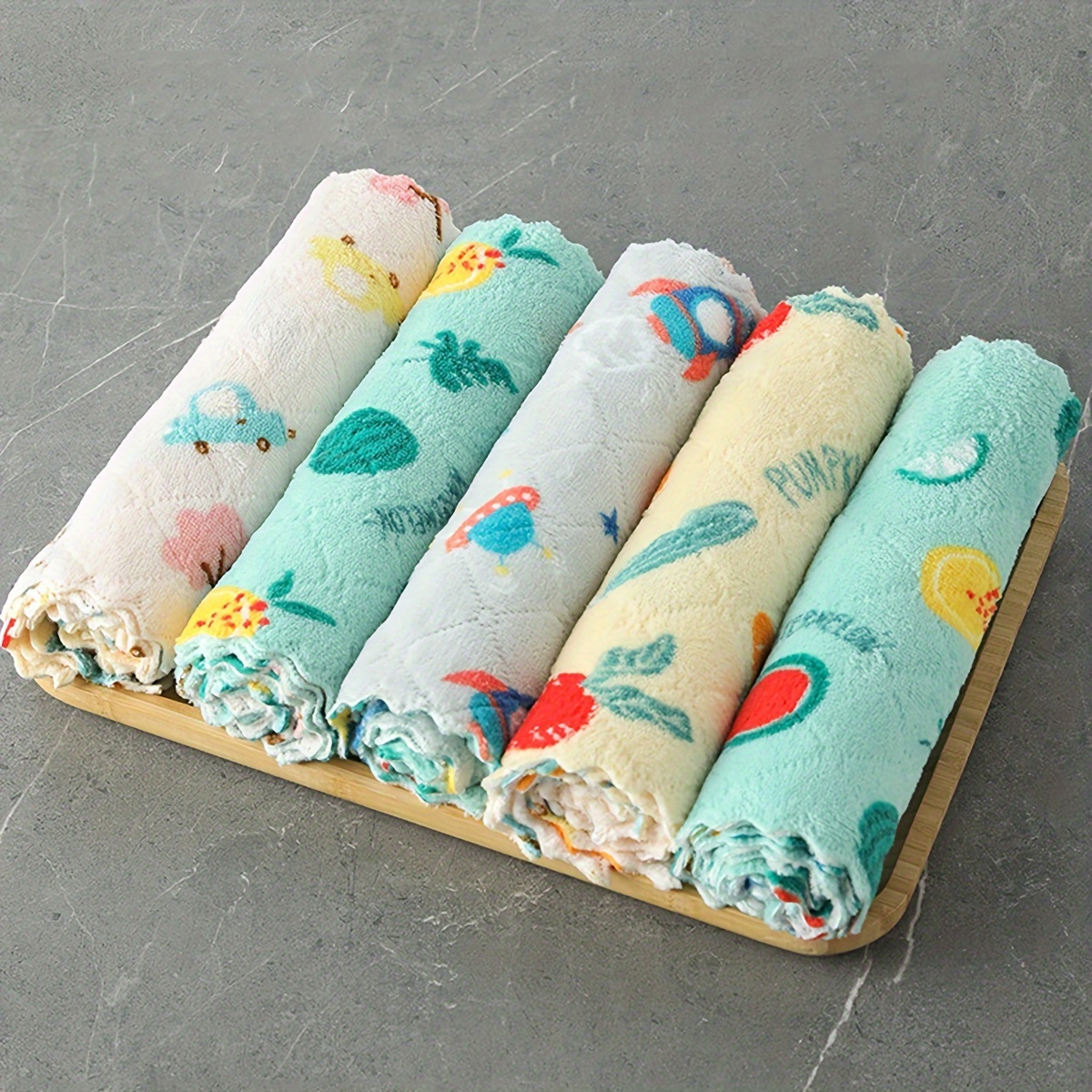 5pcs Super Absorbent Kitchen Dishcloths - Reusable, Quick-Dry Towels for Efficient Cleaning