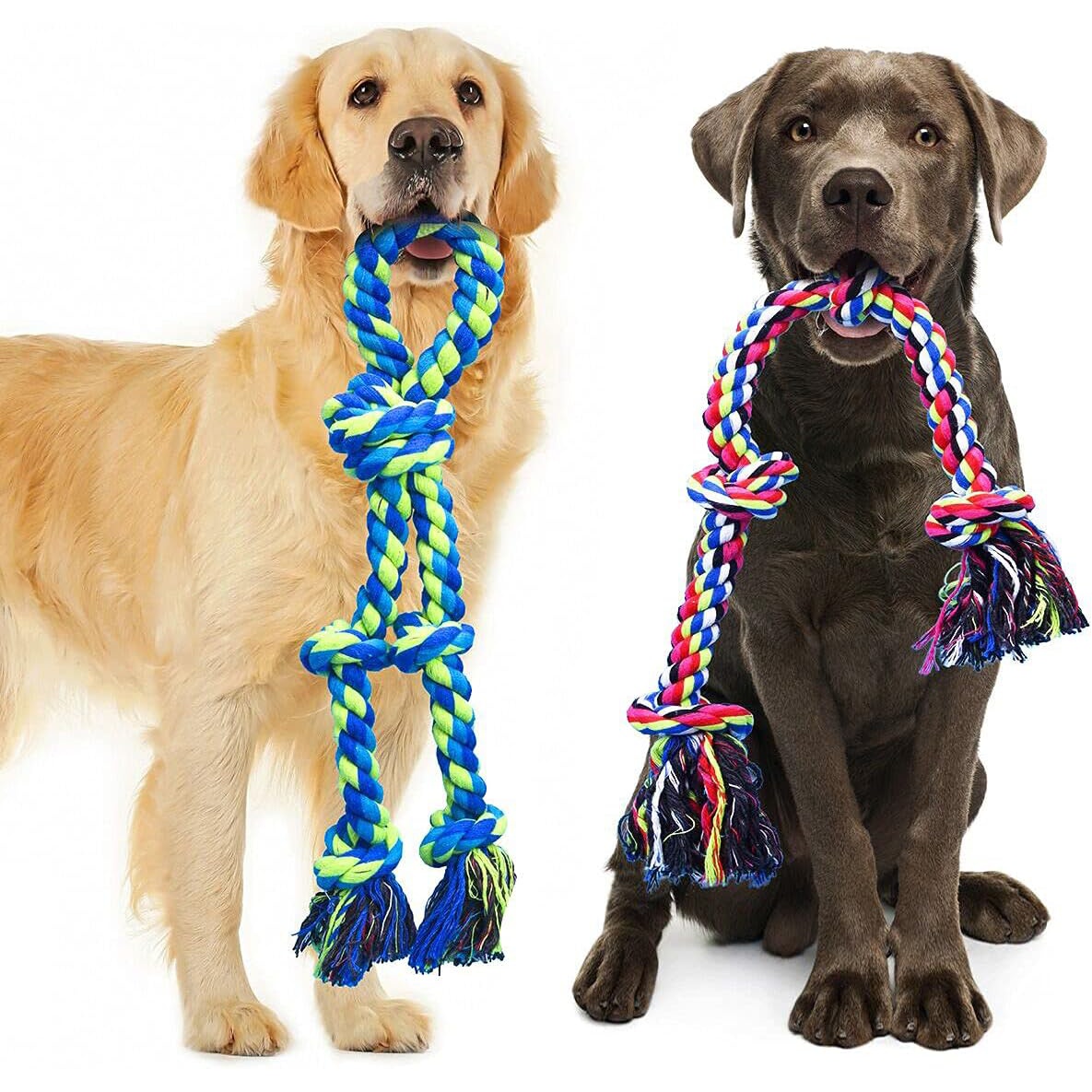 

Dog Rope Toys For Large And Medium Aggressive Chewers, 2 Packs Heavy Duty Dog Rope Toy, Indestructible Dog Chew Toys, Tug Of War Dog Toy, For Pet Teeth Cleaning