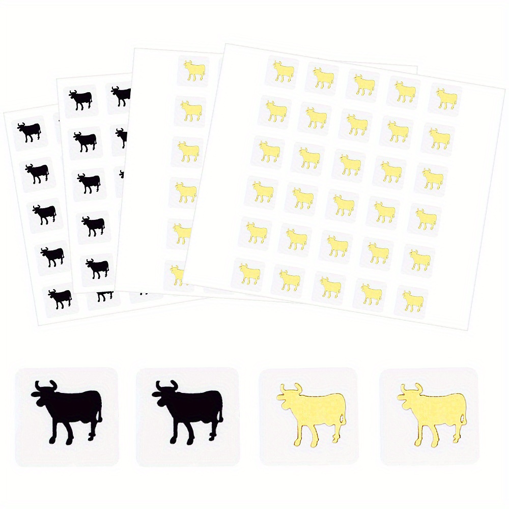 1set 2400pcs meal stickers menu  s cow pattern meal stickers for   wedding meal indicator stickers meal   stickers for banquet golden   1