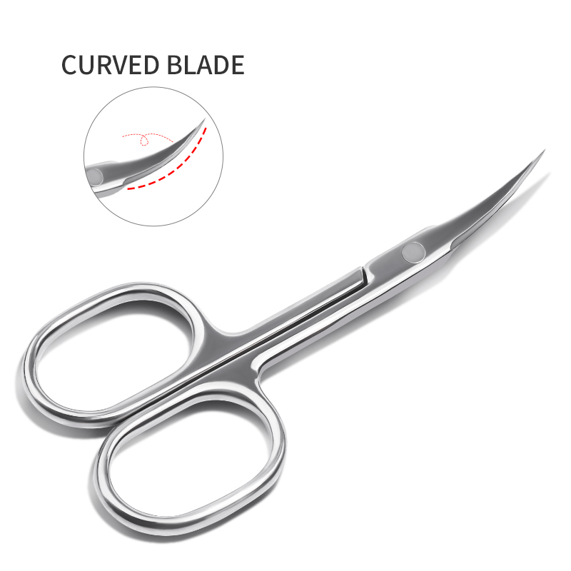 

Professional Cuticle Scissors, Curved Blade, Ambidextrous Hand Orientation, Unscented, Stainless Steel Manicure Trimmer Tool