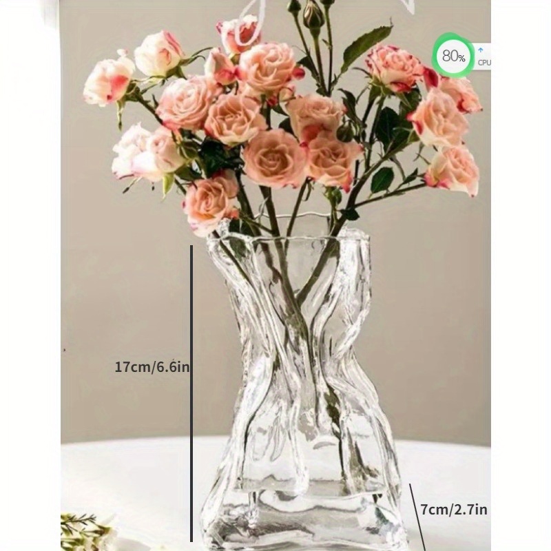 Nordic Transparent Glass Vase With Wooden Tray Creative Water-grown Fresh Flower Rose Arrangement Table Decoration…: retailer-supplied image