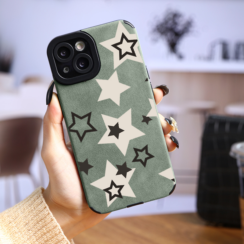 luxury leather stars pattern phone case Temu Qatar