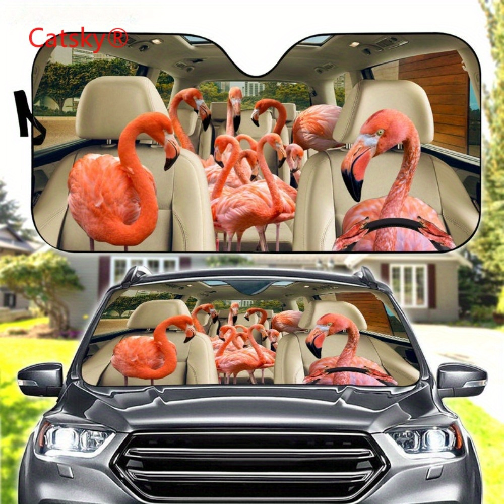 

Flamingo Car Sunshade, Flamingo Car Decoration, Flamingo Windshield, Flamingo Lovers Gift, Animal Car Sunshade, Gift For Mom