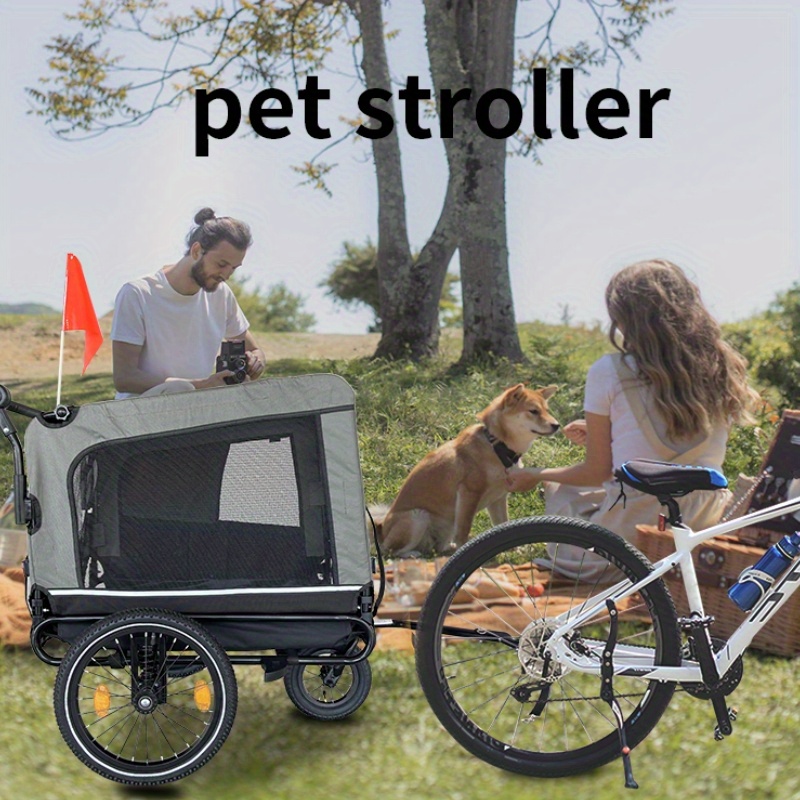 in dog bike trailer pet stroller dog trailer bicycle w Temu