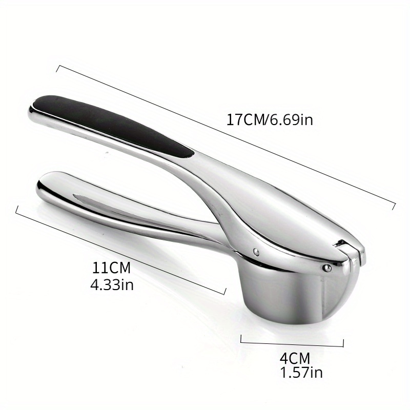 1pc Premium Stainless Steel Garlic Press - Manual Handheld Ginger Crusher, For , Durable Kitchen Tool For And Professional Use, Garlic Mince