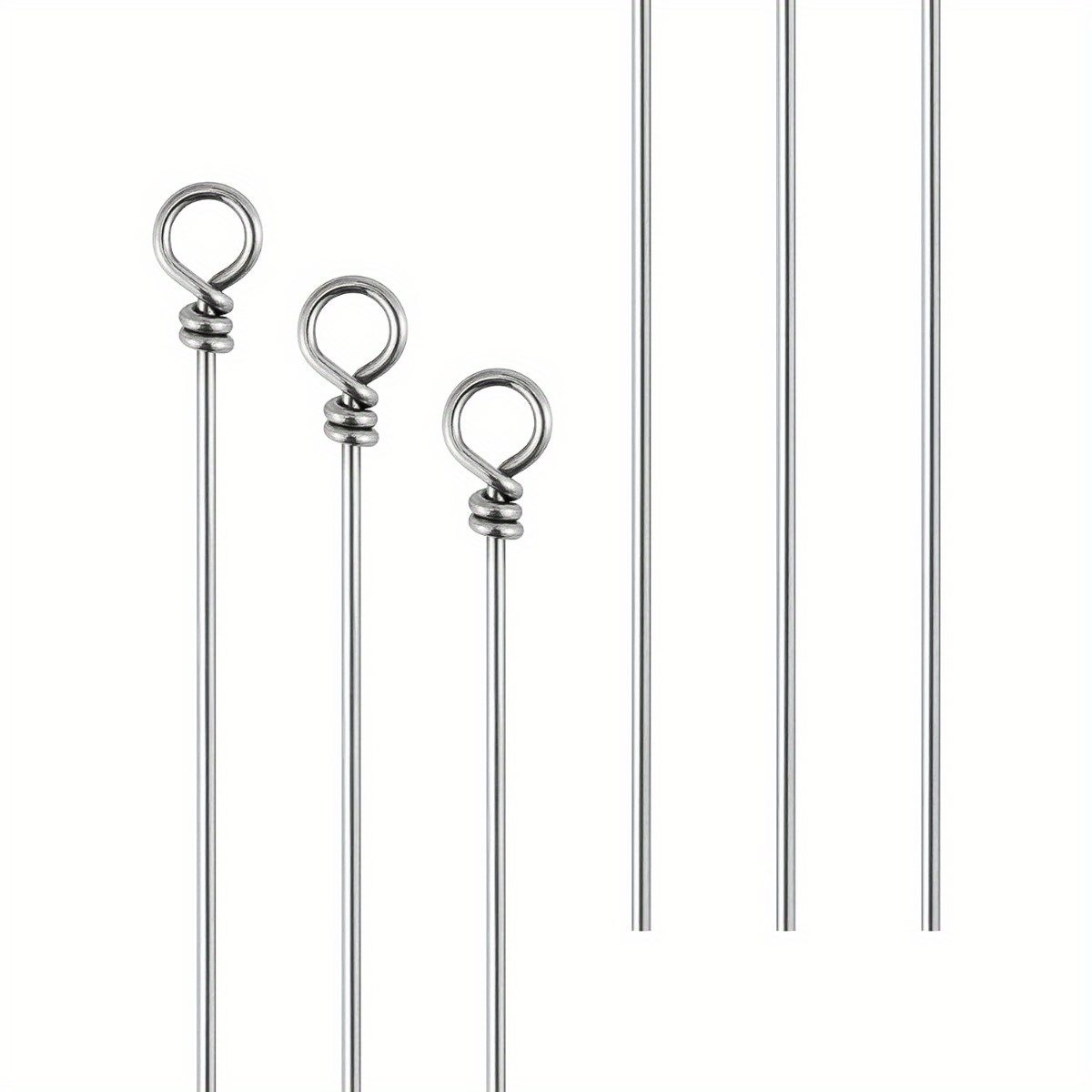 

100pcs Stainless Steel Fishing Looped Spinner Shaft For Lure Making, Freshwater Saltwater Fishing Accessories For Bass Trout Walleye Salmon Catfish