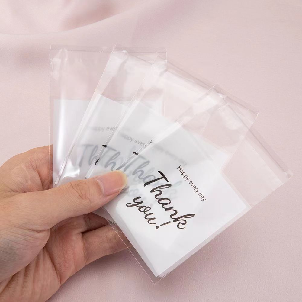 

50pcs Small Treat Bags, "thank You" Printed Gift Bags, Small Self-sealing Opp Bags, Suitable For Storing Gifts, Biscuits And , Self-adhesive Packaging Bag, Suitable For Stores Shops