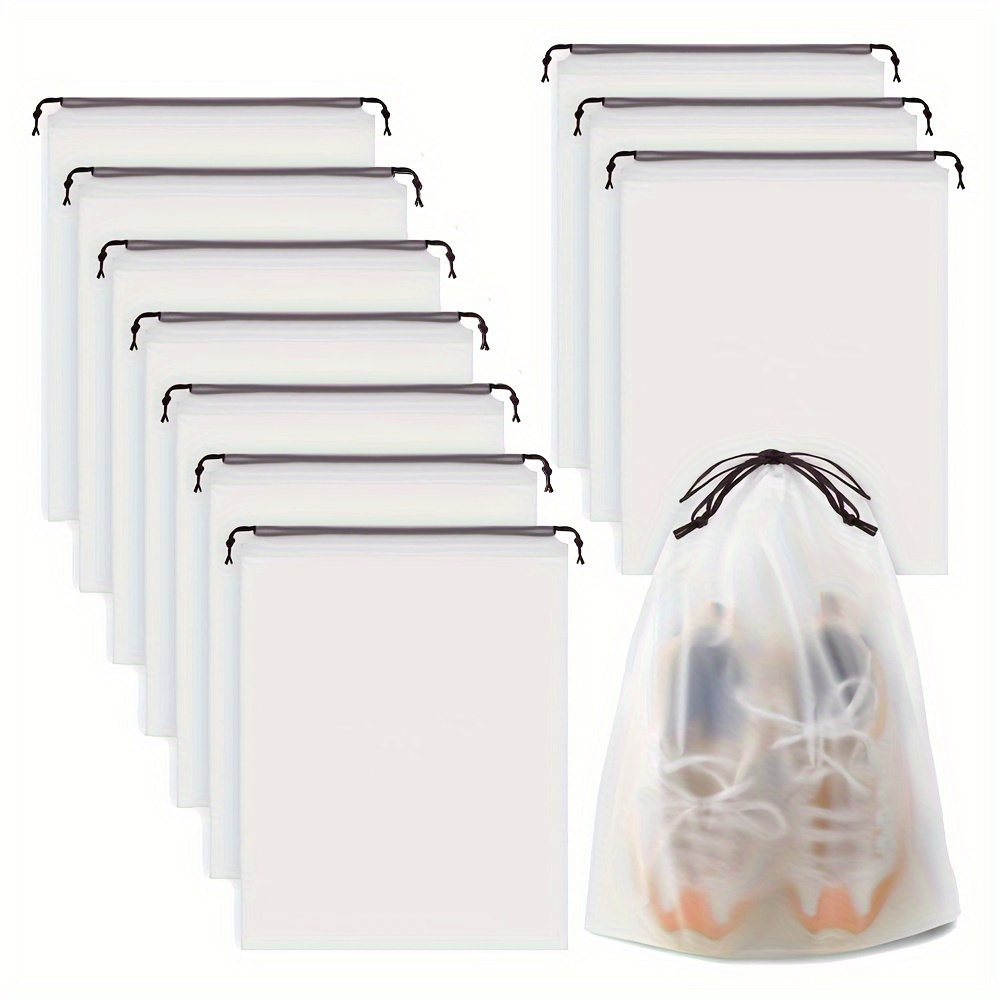 E-shop 10-teiliges Set, Aufbewahrungstasche für Reiseschuhe, tragbare Packtasche für Schuhe, transparente Schuhtasche und Organizer