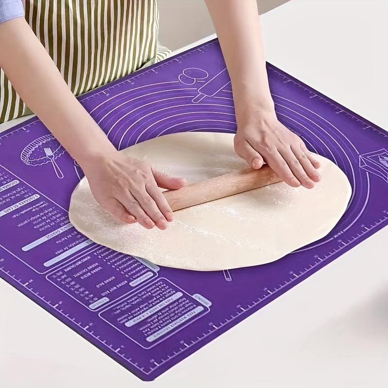 

1pc, Silicone Pastry Mat, Non-stick Baking Mat, Counter Mat, Pastry Board Rolling Dough Mats, For Bread, Candy, Cookie Making, Baking Tools, Kitchen Gadgets, Kitchen Accessories