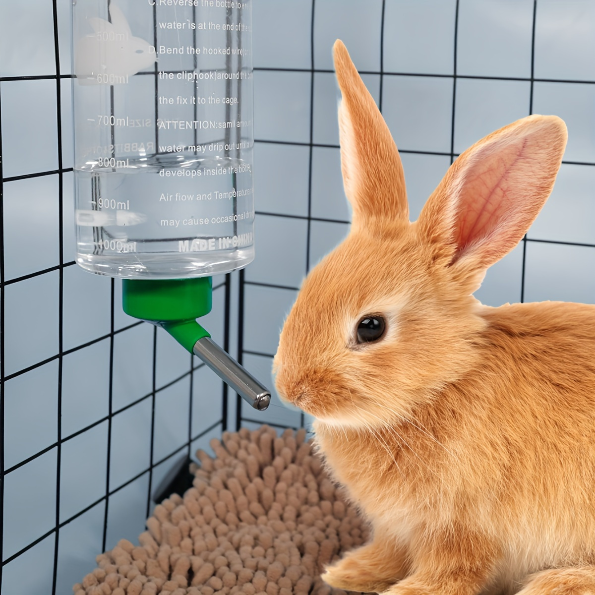 

1pc 33.81oz Convenient Hanging Water Bottle For Small Animals - Perfect For Rabbits And Hamster