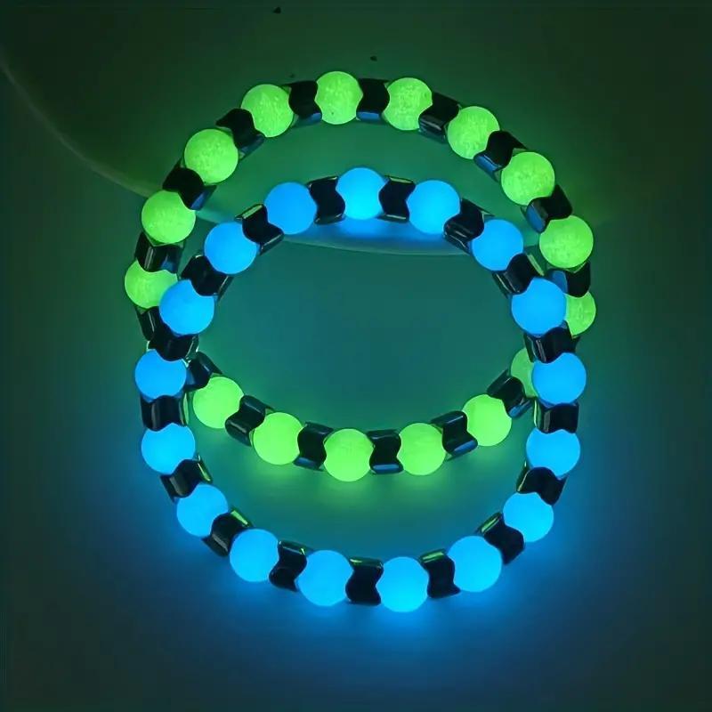 

1pc Middle East Style Ocean-inspired Classic Luminous Bracelet, Glow-in-the-dark Fashion Jewelry, Perfect Gift For Lovers And Friends, For Music Festival