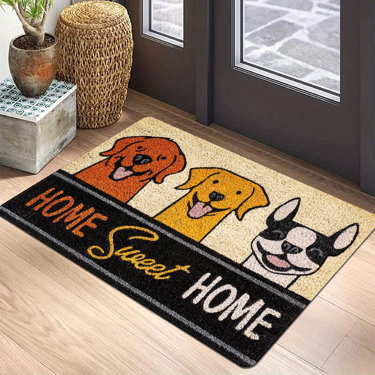 

1pc Cute Pattern Doormat, Stain Resistant Lightweight Non Slip, Suitable For Bathroom Enter Door Home Decor