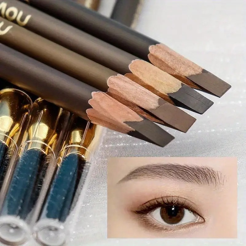 

Waterproof Sweatproof Long-lasting Eyebrow Pencil For All Skin Types - Sulfate-free Double-head Design With Brush