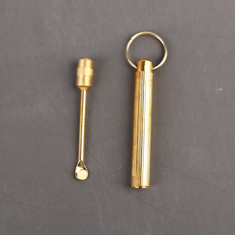 

Spoon Snorter Powder Hooteer Keychain For Men, Metal Pipe Key Chain