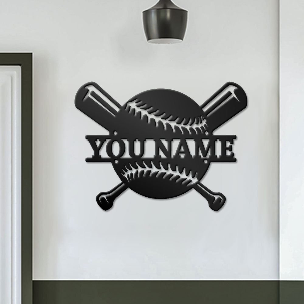 

1pc Custom Baseball Pattern Decorative Metal Art Sign Club Baseball Pavilion Home Garden Decorative Sign Wall Art