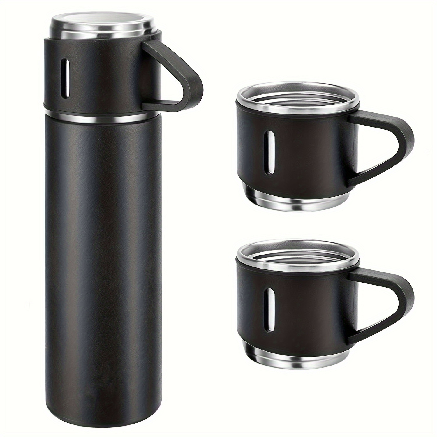 

Stainless Steel Vacuum Insulated Set 16.9oz - Business Thermal Mug With Cup For Coffee, Hot & Cold Drinks, Bbq & Outdoor Cooking, Food-safe, 500ml