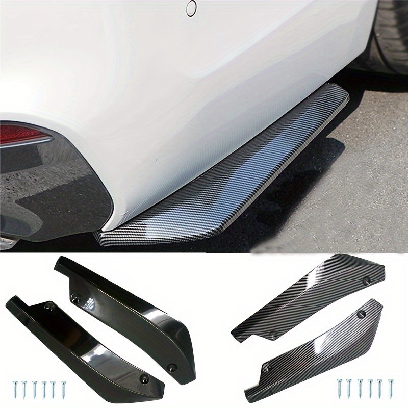 

2pcs Universal Car Rear Bumper Lip Diffuser Splitter Spoiler, Car Bumper Scratch Protector Side Skirt Spoiler Splitter