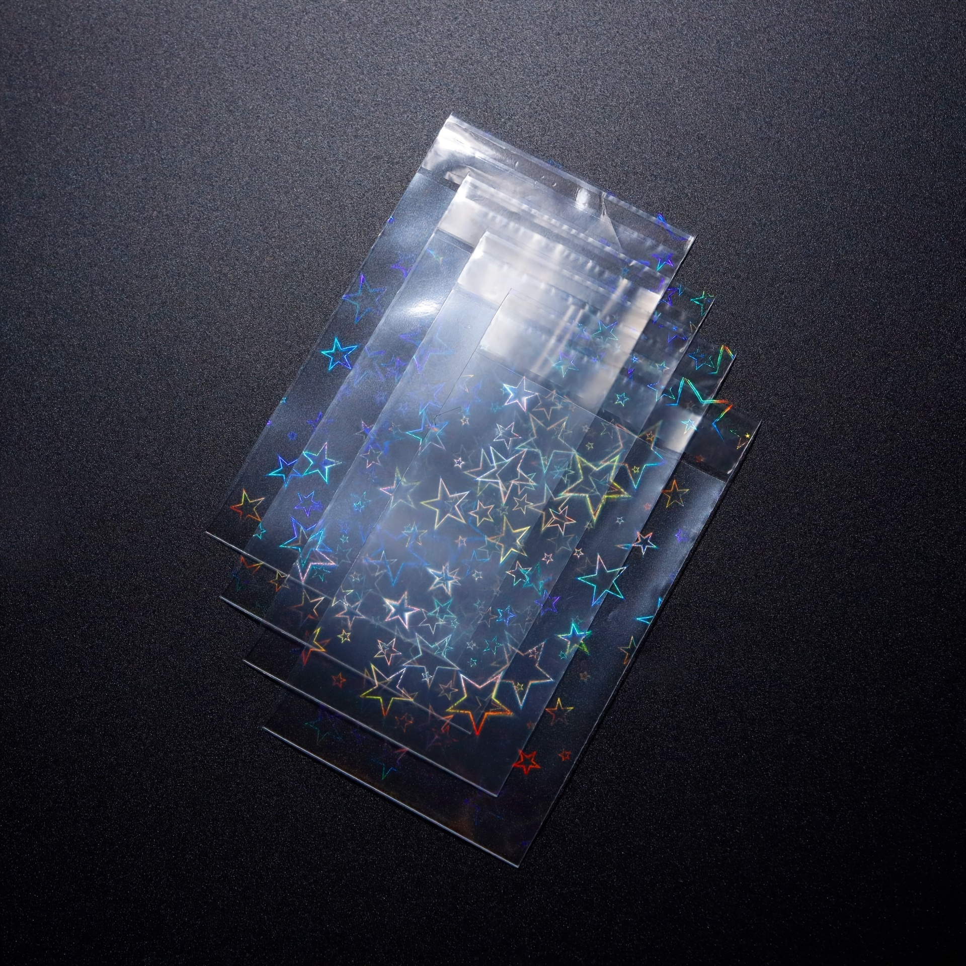 50pcs/set Holographic Sleeve, Creative Portable Card Protection Sleeve, Kpop Small Card Protection Film