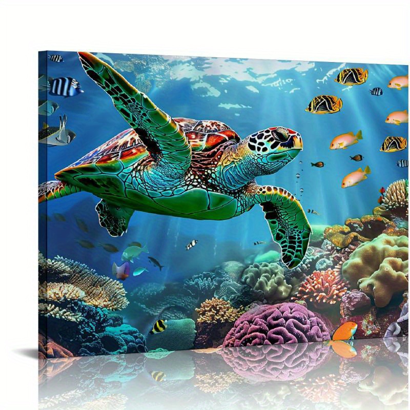 ジンベイザメ　海亀　珊瑚　アクリル画　原画　レジンアート可能　海　沖縄　絵画 ジンベイザメ 海亀 珊瑚 アクリル画 原画 レジンアート可能 海