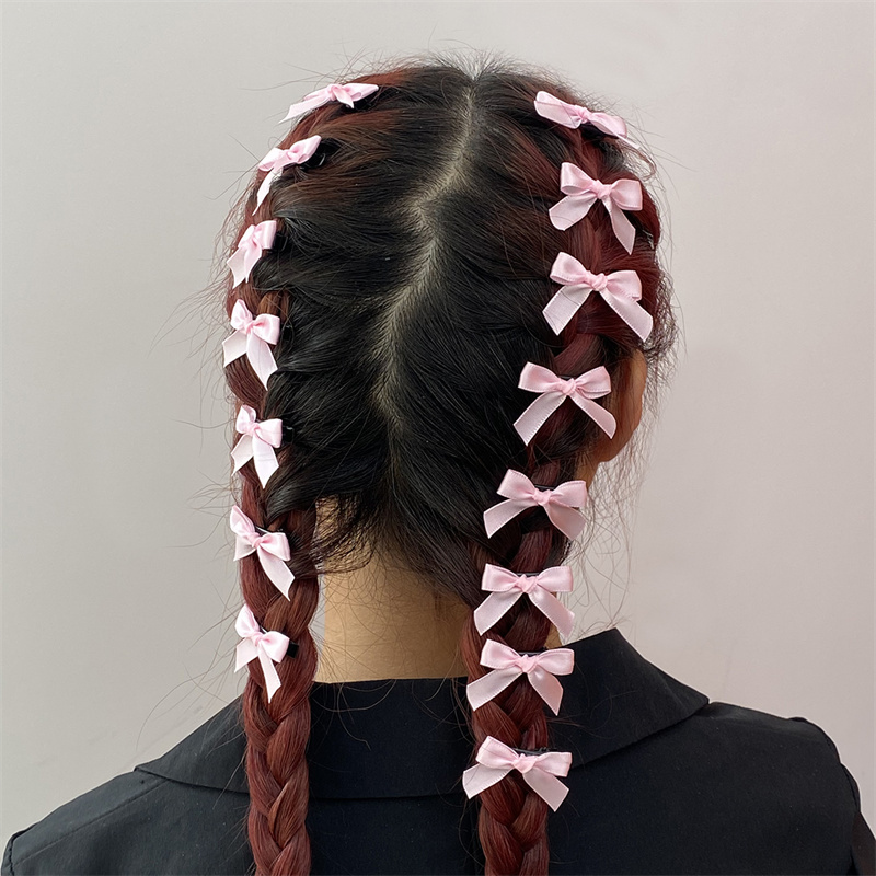 ribbon small bow pink hair clip simple versatile hair - Temu
