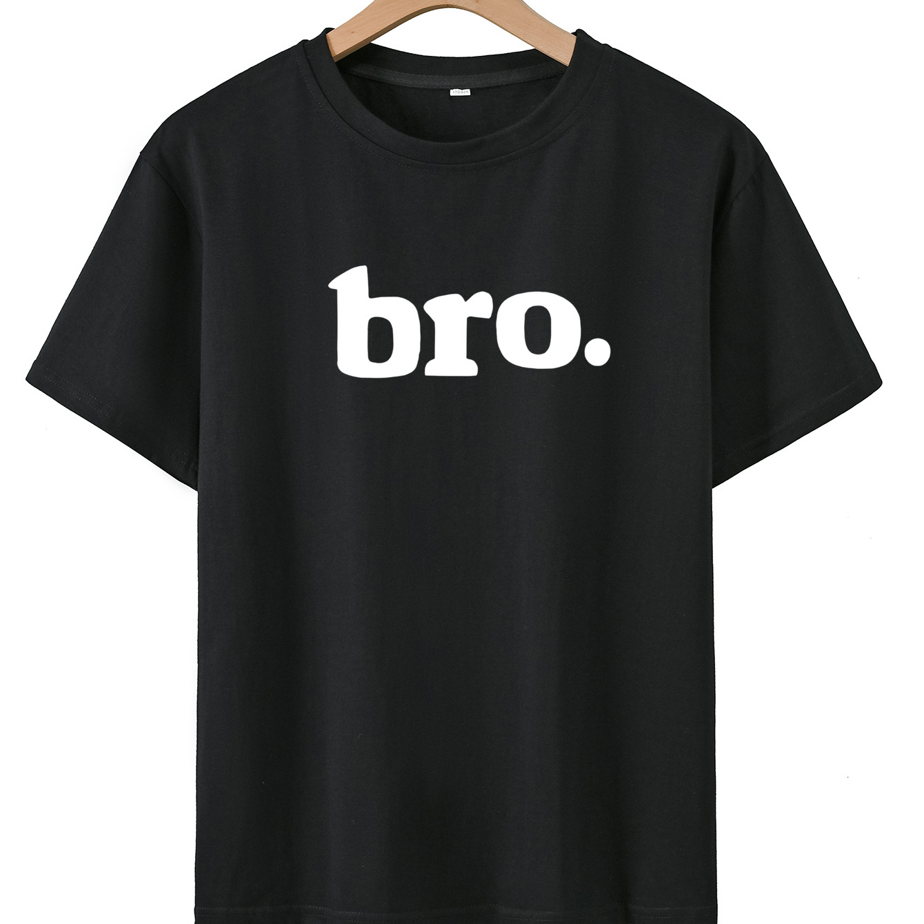 

T-shirt décontracté pour garçon, haut à col rond à manches courtes avec impression 'Bro', vêtement d'été pour garçons