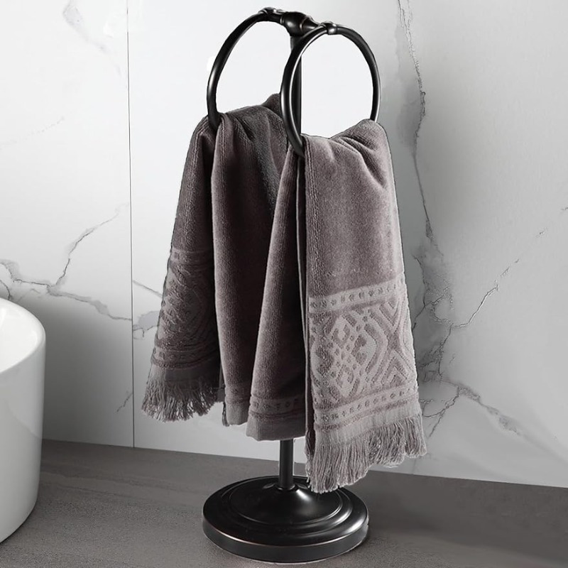 

Hand Towel Holder 19'' Tall Hand Towel Rack Double Hand Towel Rings Hand Towel Stand For Bathroom Kitchen Counter To Hang Full-size Hand Towel, Dish Towel, Tea Towel, Face Towel, Hair Towel