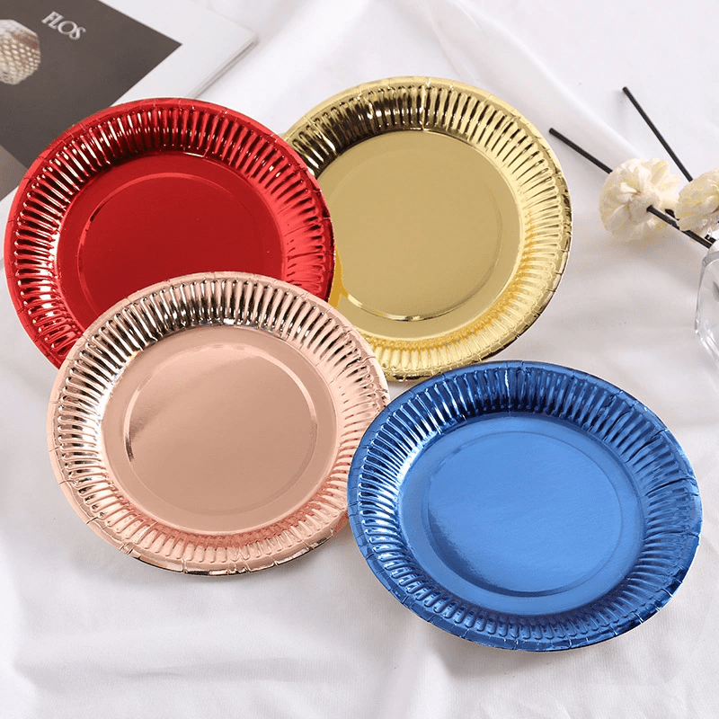 

100pcs Plates, 7-inch Round Disposable Cake Plates, Elegant Dessert Serving Dish, Premium Paper Plates For Party, Wedding And Holiday, Kitchen Supplies, Baking Supplies