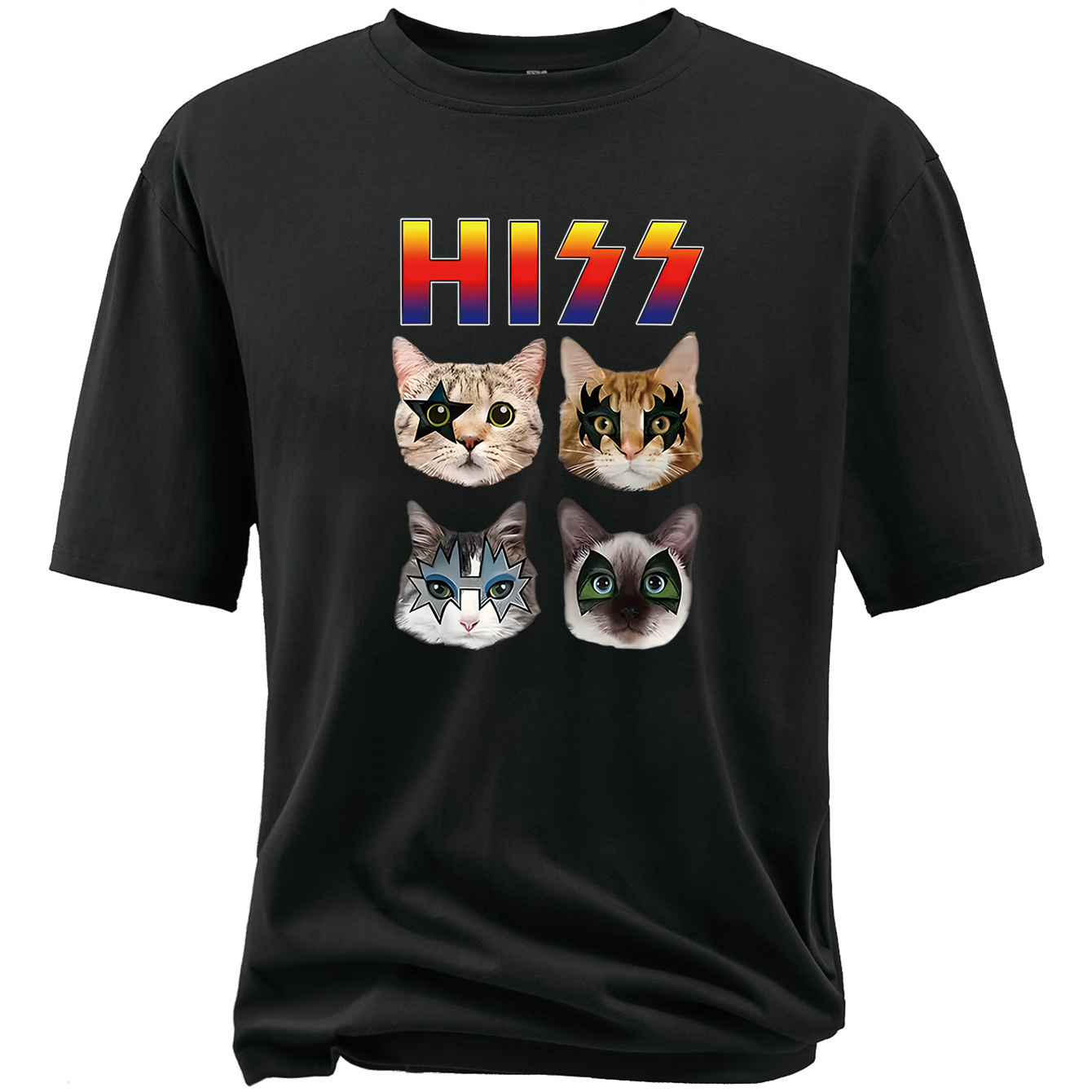 

Plus Size Cat Print Men's Round Neck Short Sleeve Tee Fashion Regular Fit T-shirt Top For Spring Summer Holiday Daily Commute Dates