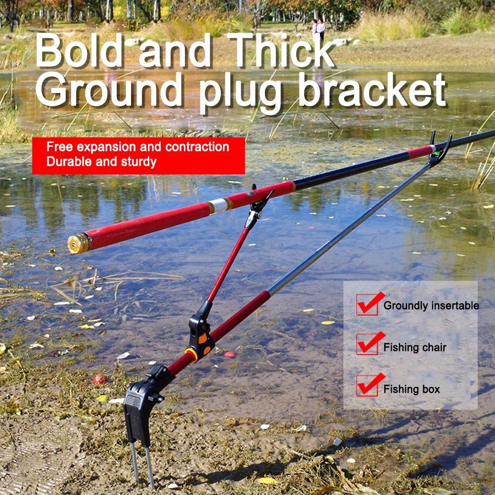 

1pc Dual-purpose Ground Plug/turret Fishing Rod Stand, Adjustable Telescopic Fishing Rod Holder, Fishing Accessory