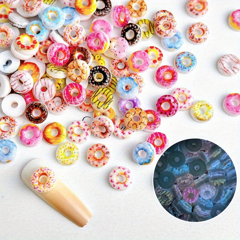 

20pcs Spring Summer Donut Nail Charms, Nail Art Accessories, Nail Art Supplies For Women And Girls, Nail Art Jewelry