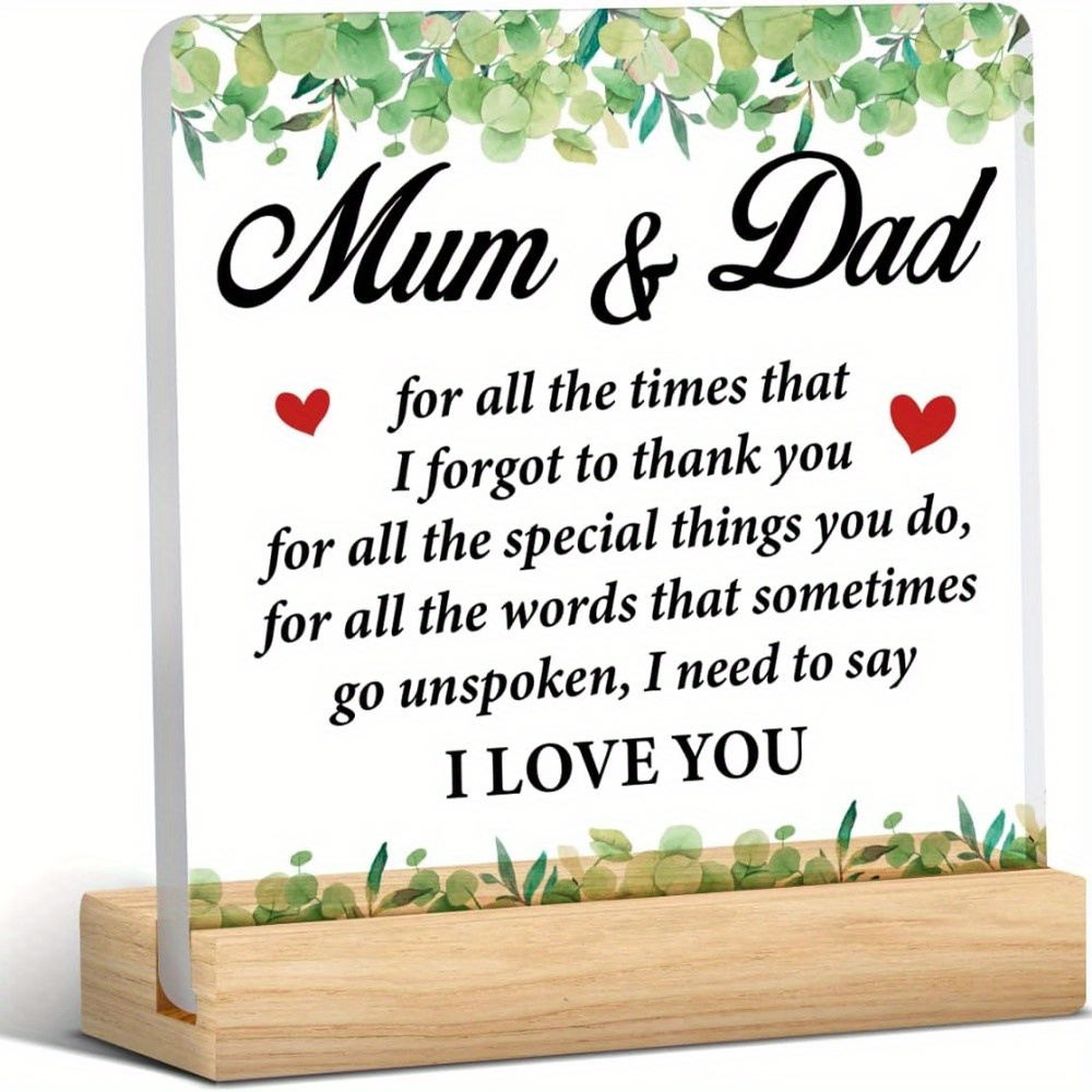 

Thank You Gift For Mum And Dad, Thank You Gifts , And Dad Clear Desk Decorative Sign Acrylic Plaque Sign Home Desk Decor