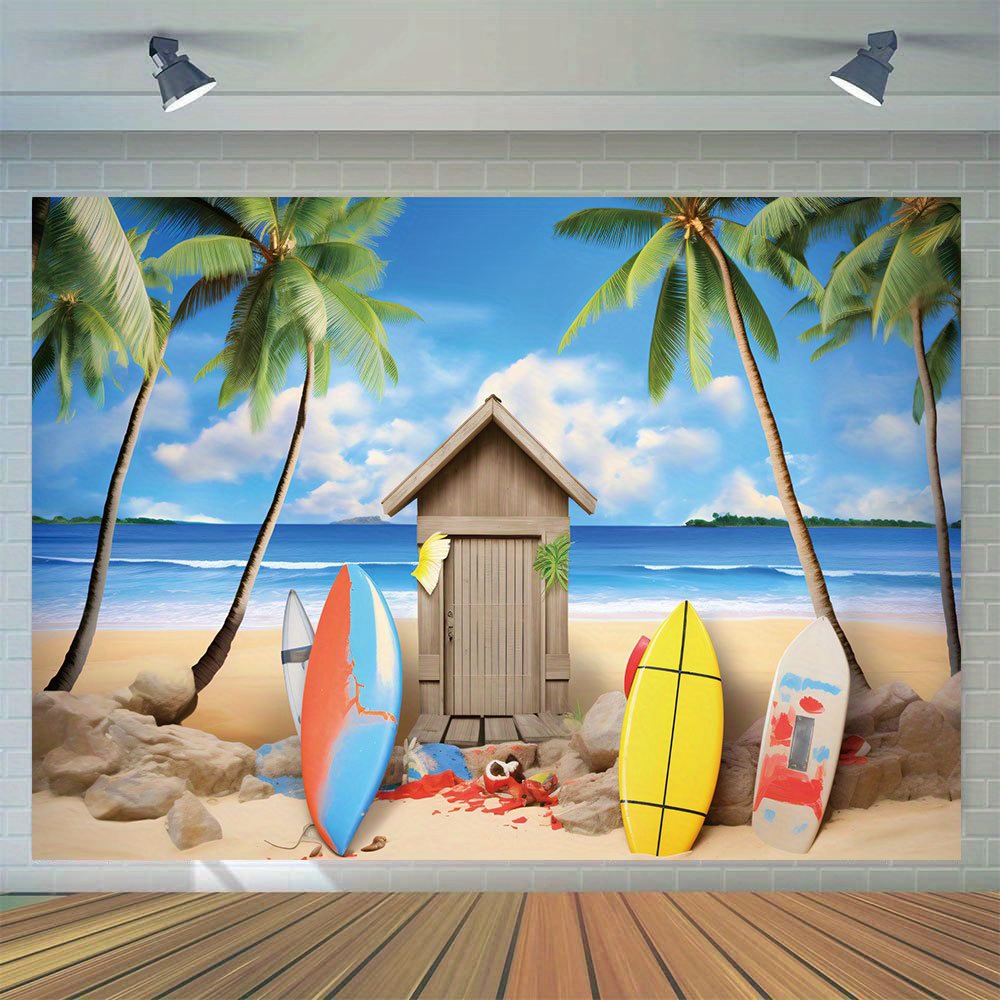 Summer Beach Ocean Photography Backdrops Blue Sky Seaside - Temu