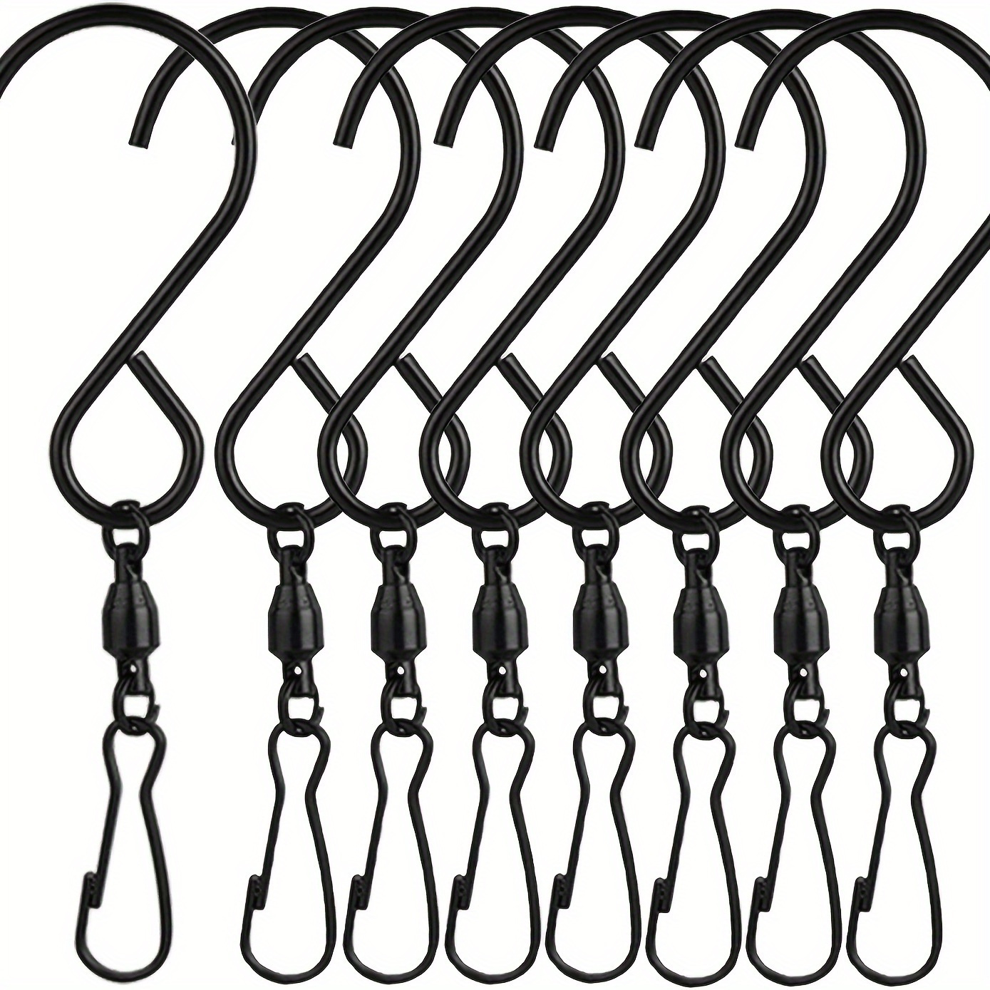 

5pcs Swivel Wind Chime Hooks Stainless Steel Swivel Bearing Hooks For Hanging Wind Chimes, Bird Feeder, Crystal Party Supplies (black)