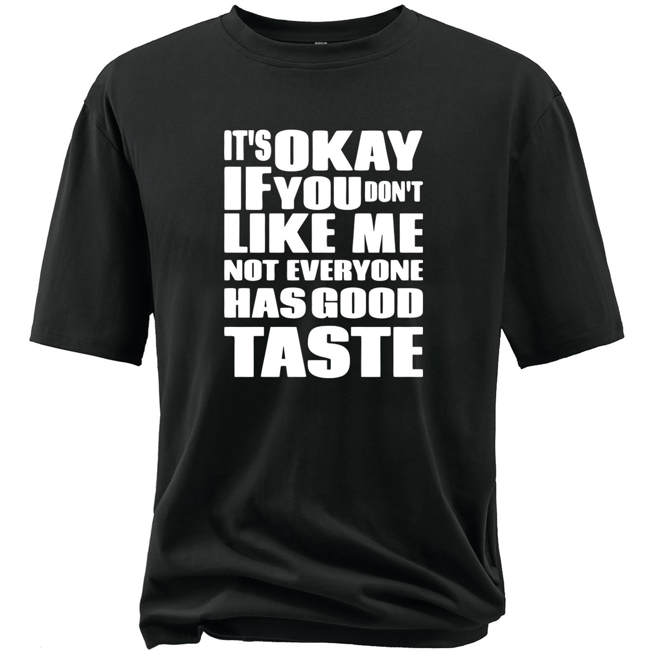 

Plus Size Men's Casual T-shirt, It's Ok If You Don't Like Me Print Short Sleeve Sports Tee Tops, Summer Clothes