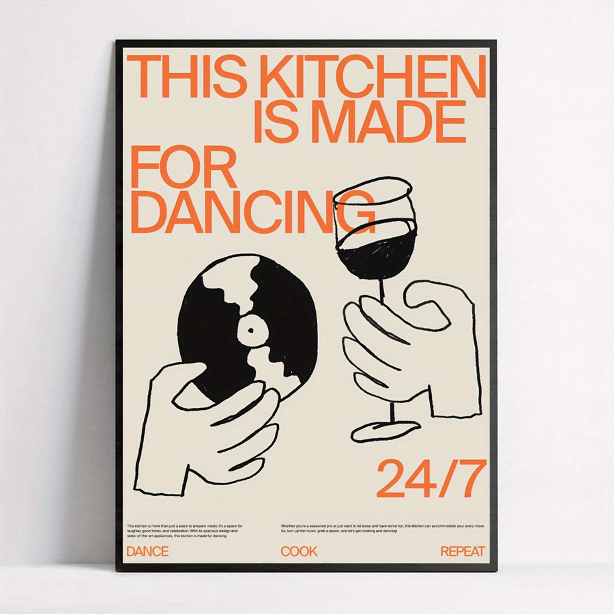 

1pc Unframed Canvas Poster, This Kitchen Is For Dancing Painting, Canvas Wall Art, Artwork Wall Painting For Gift, Bedroom, Office, Living Room, Cafe, Bar, Wall Decor, Home And Dormitory Decoration