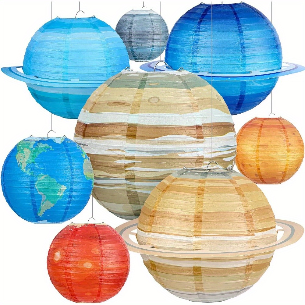 

8 Pack, Lanterns, This Lanterns, Hanging Lanterns, Hanging Solar System Lanterns, Classroom Science Birthday Outer Space Party Decorations